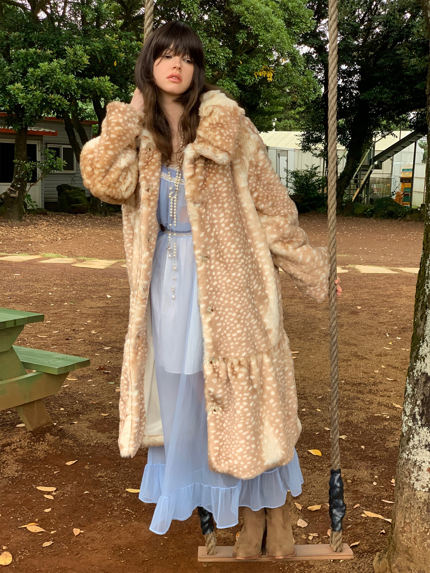 [S002]Deer in the Woods, French Vintage Furry Coat