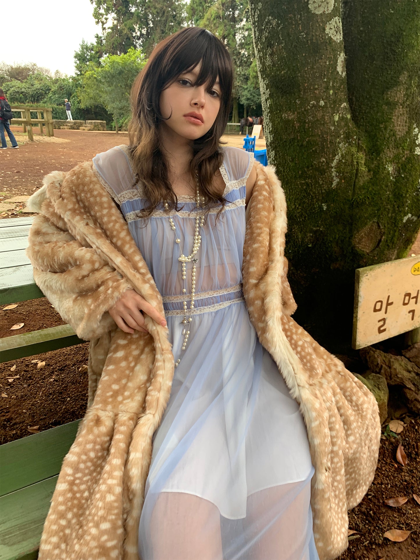 [S002]Deer in the Woods, French Vintage Furry Coat