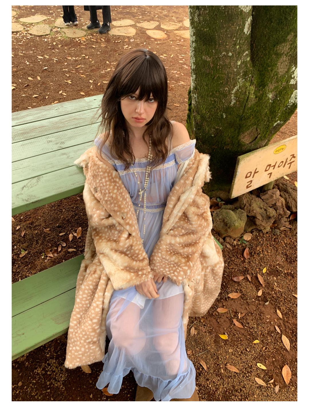 [S002]Deer in the Woods, French Vintage Furry Coat