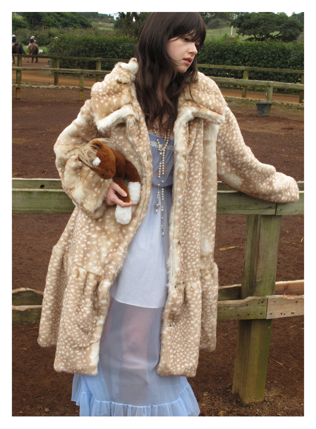 [S002]Deer in the Woods, French Vintage Furry Coat