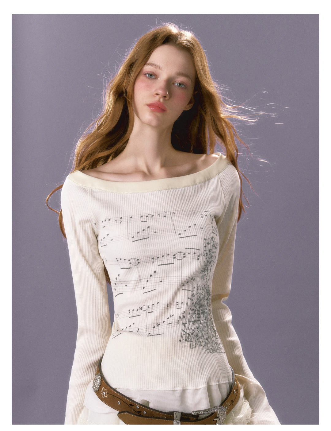 Sheet music printed T-shirt