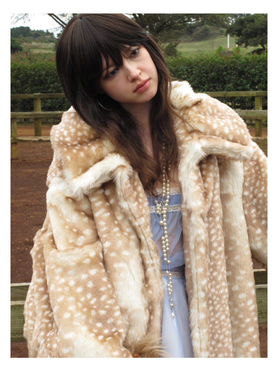 [S002]Deer in the Woods, French Vintage Furry Coat