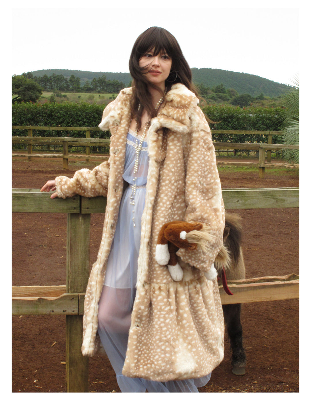 [S002]Deer in the Woods, French Vintage Furry Coat