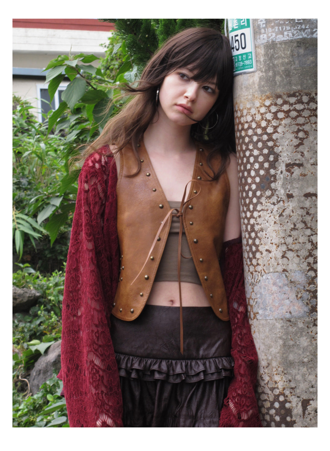 [S003]Wandering Red Lace Crochet Cardigan Coat