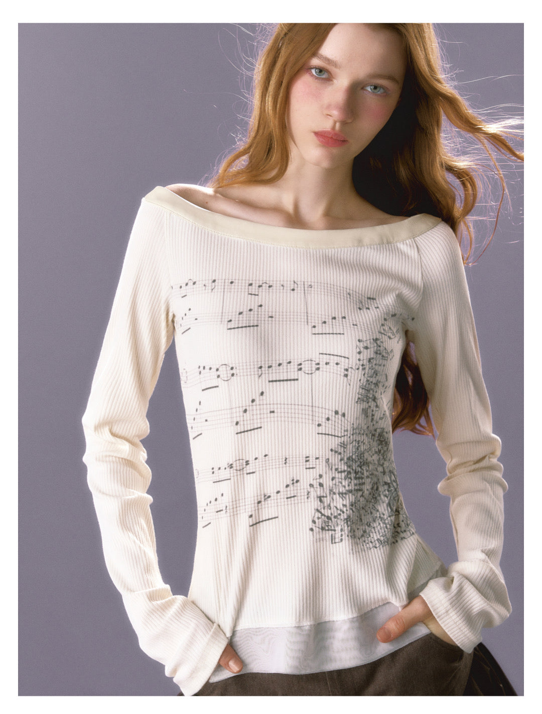 Sheet music printed T-shirt