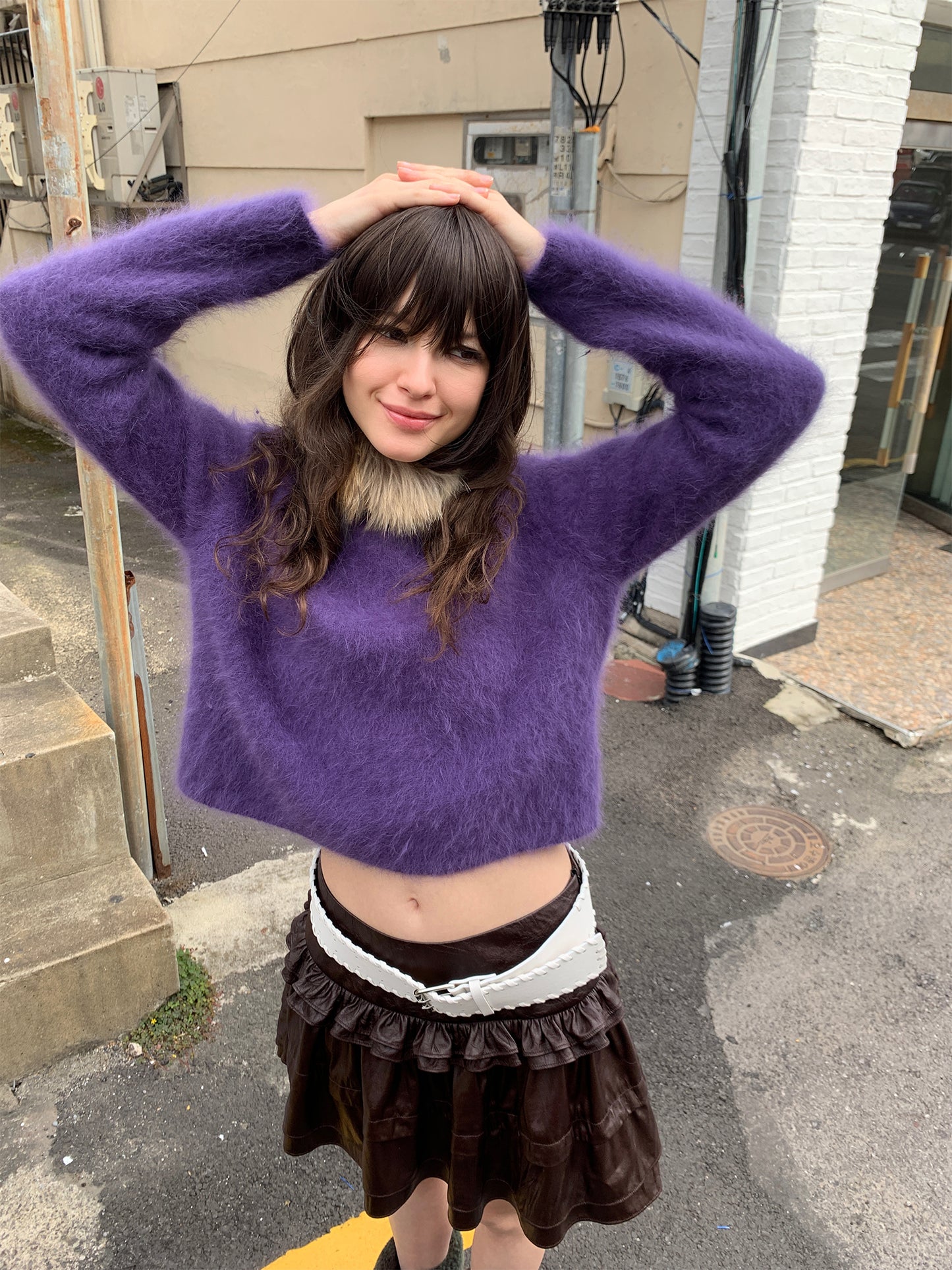 [S0011/S0012]Purple/Orange Lazy Style Sweater