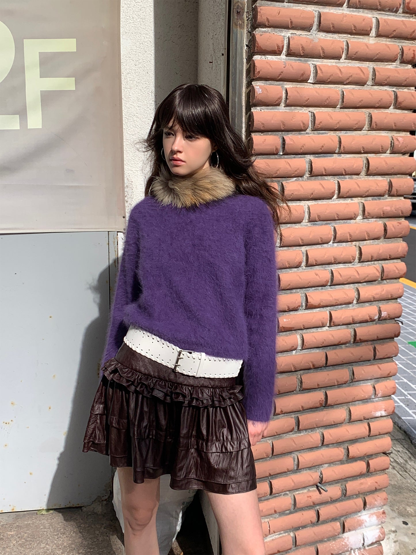 [S0011/S0012]Purple/Orange Lazy Style Sweater